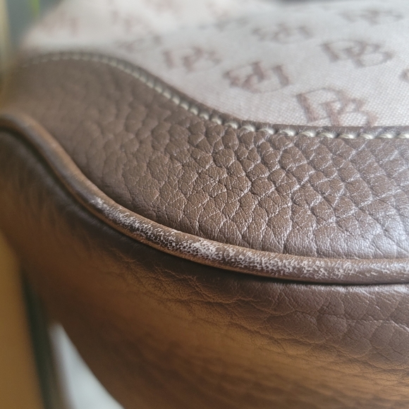 Dooney & Bourke Brown Leather & Signature Hobo - Picture 7 of 16